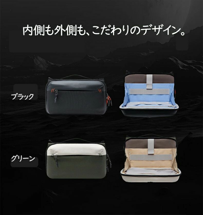 ガジェットバッグ 収納ポーチ ガジェットケース 超強収納力 マルチ機能電子機器オーガナイザー アクセサリーバッグ ケーブル 充電器 ヘッドフォン用 旅行 通勤などに理想的な オリーブマルチ収納バッグ 4way ショルダー付き argyle-1-10134086 アーガイル サンプル画像3