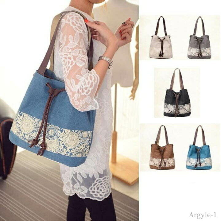 【送料無料】軽い 手提げ 布製 帆布 柄 ハンドバッグ 肩掛け 大きめ バッグ 大容量 かばん レディース ハンドバッグ トート トートバッグ