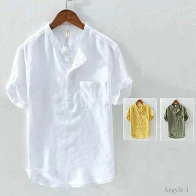 【送料無料】リネン メンズファッション メンズ リネンシャツ 半袖 快適 綿