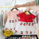 【送料無料】女の子 刺繍 夏 ワンピース 70cm お出かけ お出かけ さくらんぼ かわいい ベビー服 半袖