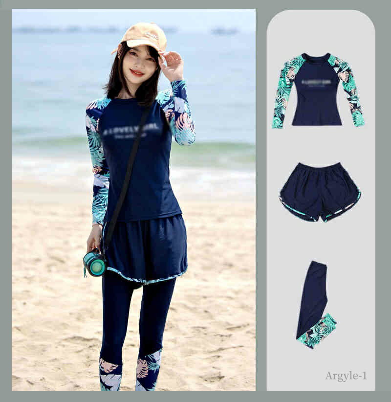 【送料無料】ラッシュガード レディース 水着 上下セット 体型カバー おしゃれ 長袖 セットアップ 3点セット フィットネス プール