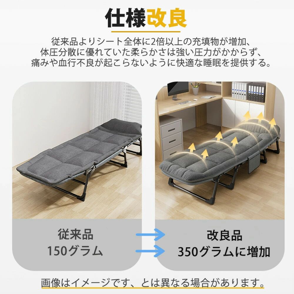 折りたたみベッド 組立不要 簡易ベッド折り畳みベッド 軽量 来客用ベッド 仮眠ベッド 介護ベッド 6段階リクライニング キャンプベッド キャンプコット省スペース ベッド 簡易ベッド 幅66cm 耐荷重240kg 軽量 [3]