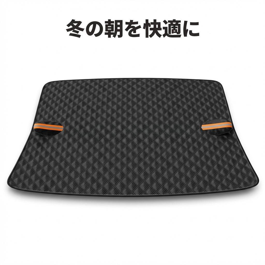 Rakuten - 強力磁石で風に強い フロントカバー 【内蔵磁石12個/厚手撥水】 フロントガラス 凍結防止 サンシェード 車用 汎用サイズ 雪対策 霜よけ 黄砂 花粉 カバー オールシーズン 軽自動車 SUV ミニバン KURUMA