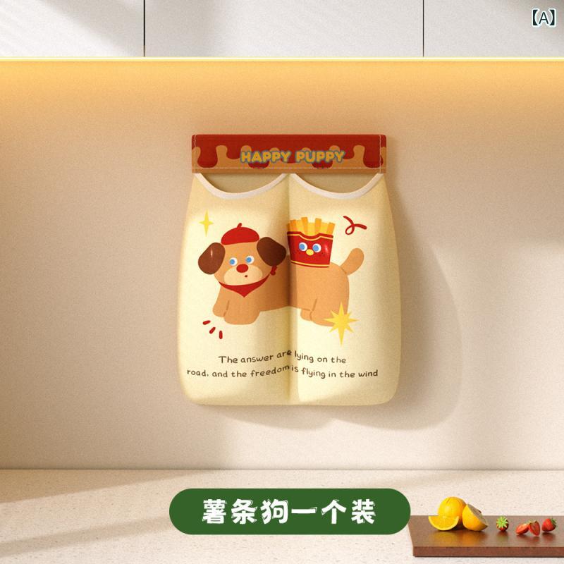 キッチン収納 壁掛け式 大容量 ネットポーチ ゴミ袋 ホルダー プラスチック製 メッシュバッグ ショッピングバッグ 便利ストッカー 買い物袋 整理グッズ