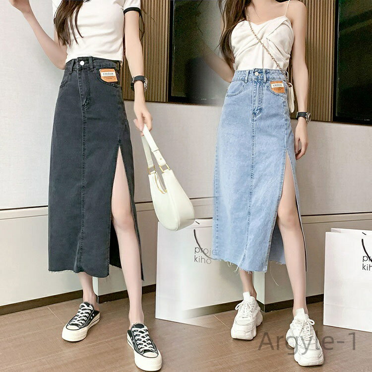 【送料無料】カジュアル 普段着 ベーシック ハイウェスト お出かけ きれいめ 上品 同窓会 ファッション パーティー 体型カバー ミモレ丈 レディース デニム 春 Aライン 無料スカート