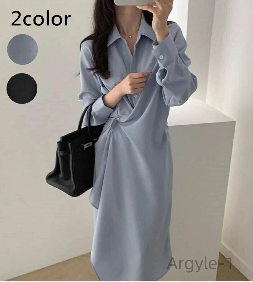 【送料無料】シャツワンピース ワンピース アシンメトリー レディース ロングワンピース ロング マキシ丈 ゆったり 体型カバー ワンピ 長袖 大きいサイズ リゾ...