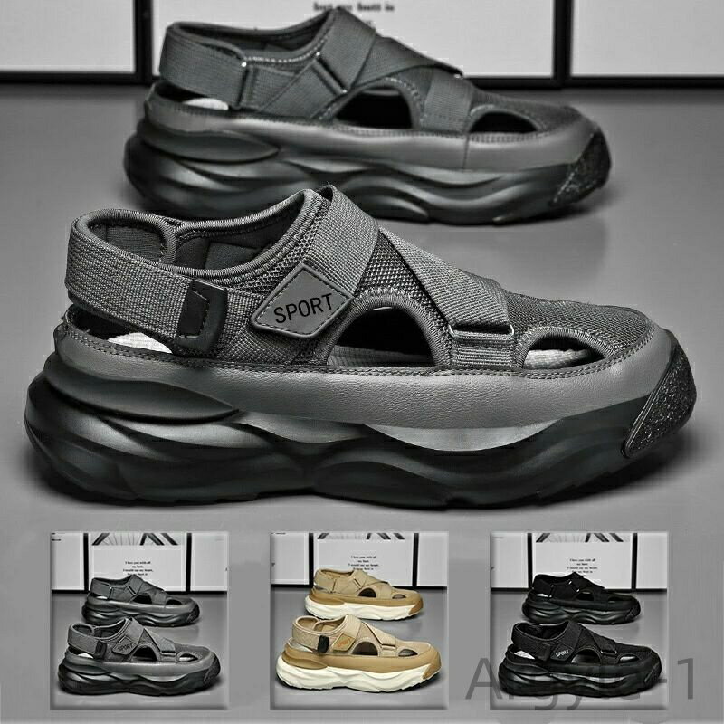 【送料無料】2023夏 アウトドア 靴 リラックス男性 履きやすい 滑り止め 登山カジュアル 旅行 ビーチ 海 大きいサイズ メンズスポーツサンダル