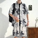 【送料無料】3XL 2XL XL L 夏服 カジュアル ショートパンツ 半袖シャツ おしゃれ セットアップ 軽量 シャツ 夏服 夏 半袖 短パンツ ハーフパンツ...
