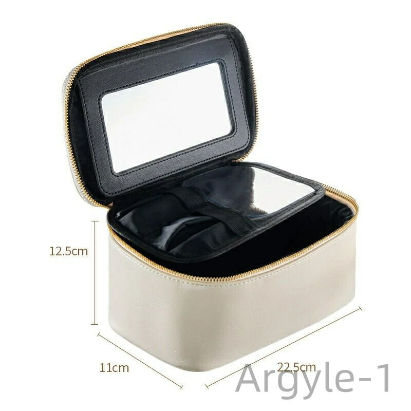 【送料無料】トラベル 旅行 ブラシポケット付き メイク道具 化粧バッグ 小物収納 化粧ケース ミラー付き 化粧ポーチ 仕切り 携帯用 大容量