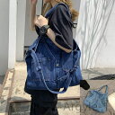 【送料無料】用 インディゴ マイバッグ ランチバック ショルダー 斜め掛け 無地 2way 通学 お出かけ ハンドバッグ カバン ウォッシュ ライトインディゴ ...