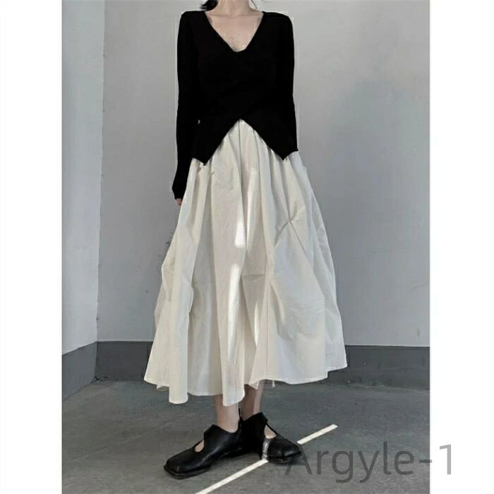 【送料無料】大人 無地 楽ちん ゆったり カジュアル お洒落 体型カバー リラックス 膝下丈 30代 40代 50代 60代 ブラック ホワイト S M L XL