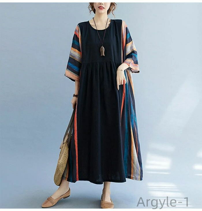 【送料無料】ットンリネン 綿麻 プリント リゾートワンピース ワンピ 大きいサイズ カジュアル 大人 20代30代40代50代 ゆったり 体型カバー