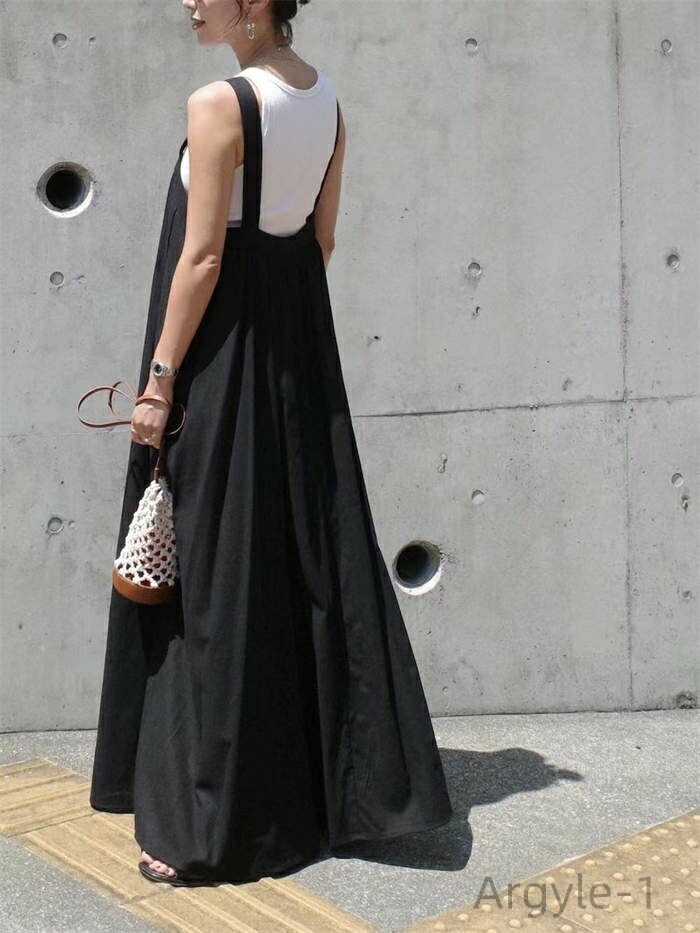 【送料無料】人 オフィス シンプル レイヤード ロング ノースリーブ 重ね着 無地 フレア 大人可愛い 楽ちん カジュアル ブラック キャメル F