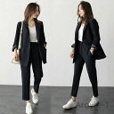 【送料無料】ブラック2点セット パンツ ジャケット 仕事 女性 OL 通勤 お宮参り 七五三 親 母親 母 ママ 卒園式 入園式 入学式