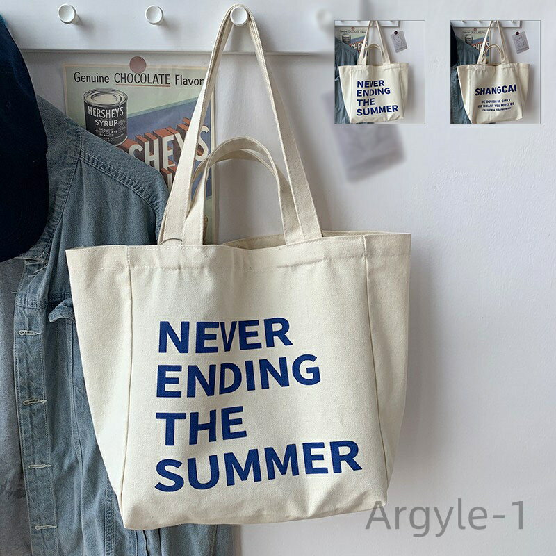 【送料無料】プレゼント ギフト キャンパス 通学 通勤 大人 学生 コットン トートショルダーバッグ トート ロゴ キャンバス レディース ッグ