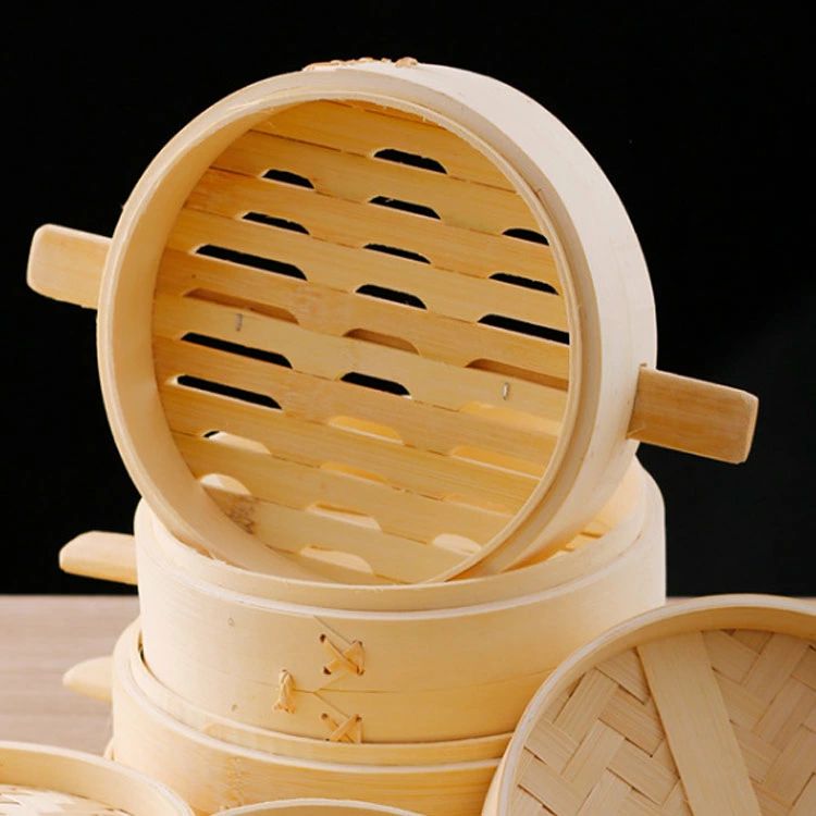 アーガイルの24センチ せいろ 蒸器 ハンドル付き 取っ手付き 中華せいろ 24cm 蒸し布付き せいろ 蒸し料理 セット セイロ 蒸し器 竹製 飲茶 蒸籠 竹 蒸篭 蓋付 点心 中華料理 3段 小籠包 しゅうまい おこわ 両手 温野菜 プリン 茶わん蒸し 蒸し鍋 鍋 業務用 キッチン用品 家庭用｜アングル2