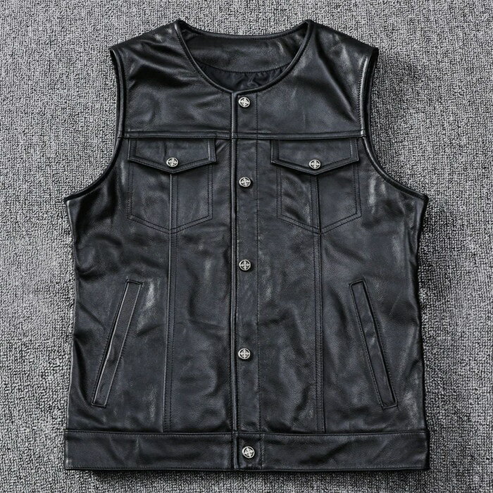 レザーベストメンズファッションバイ...