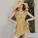 【送料無料】レディース ワンピース フリルショルダー リボン フリル シャーリング アシンメトリー かわいい 大人可愛い きれいめ シンプル カジュアル