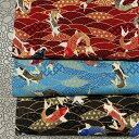 【送料無料】プリント 雑貨小物 おしゃれ 裁縫 手芸 手作り ハンドメイド 綿 150CMx1M 青海波柄 鯉柄 和風 着物風 金彩 布 生地 和柄