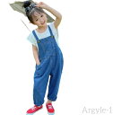 【送料無料】デニムサロペット 女の子 サロペット デニム キッズ ロングパンツ オールインワン オーバーオール パンツ 子供服 ガールズ カジュアル ジュニア ...