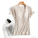 【送料無料】ブラトップ 半袖 パッド付きTシャツ 締め付けない レディース Tシャツブラ 半袖 Tシャツ トップス インナー カップ付き 肌着 部屋着 ジム 運