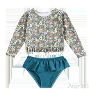 【送料無料】水着 キッズ 女の子 3点セット 子供水着 花柄 ラッシュガード セパレート タンキニ ガールズ こども 子ども服 フィットネス キッズ水着 ベビー...