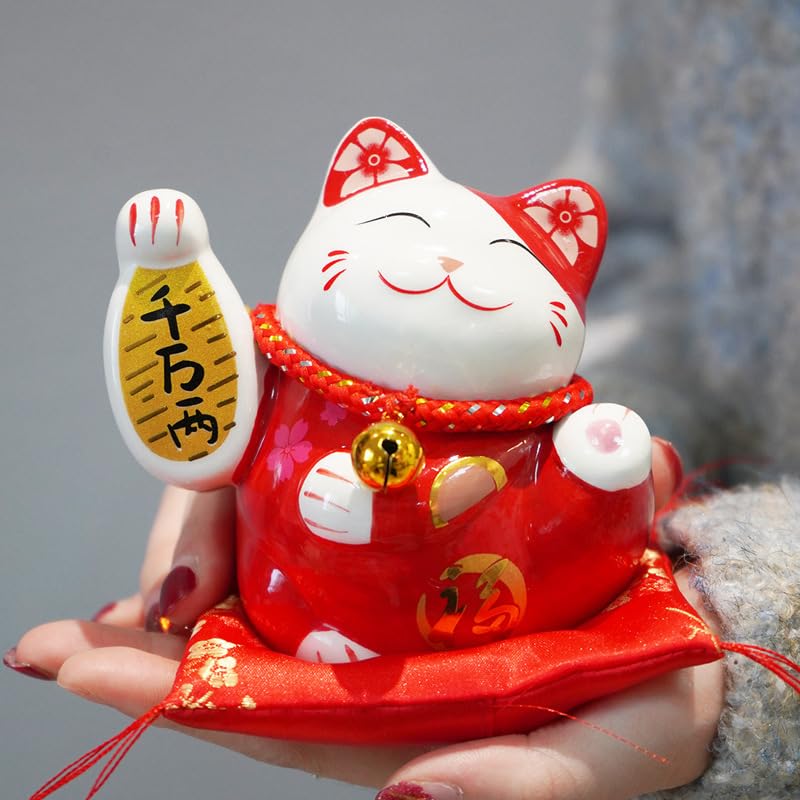 24cm 座布団 用 14cm 20cm 赤 ミニ (14cm×14cm) 仏像や招き猫や水晶や風水置物 座布団 [2]