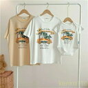 【送料無料】親子 ペアルック tシャツ ペア 白 カーキ 夏服 親子コーデ 赤ちゃん 親子ペアtシャツ 半袖 コーデ 夏 家族 お揃い tシャツ ブランド 大人...