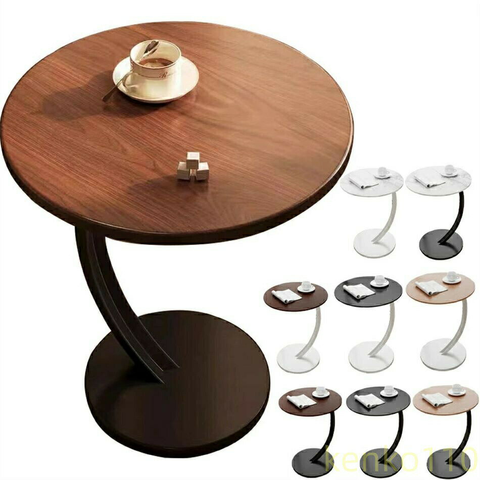 【送料無料】サイドテーブル ブラスサイドテーブル ダークブラウン コンパクト ナイトテーブル 丸 円形 アイアン アンティーク 北欧 おしゃれ 木製 家具 高級感 北欧 コーヒーテーブル テー