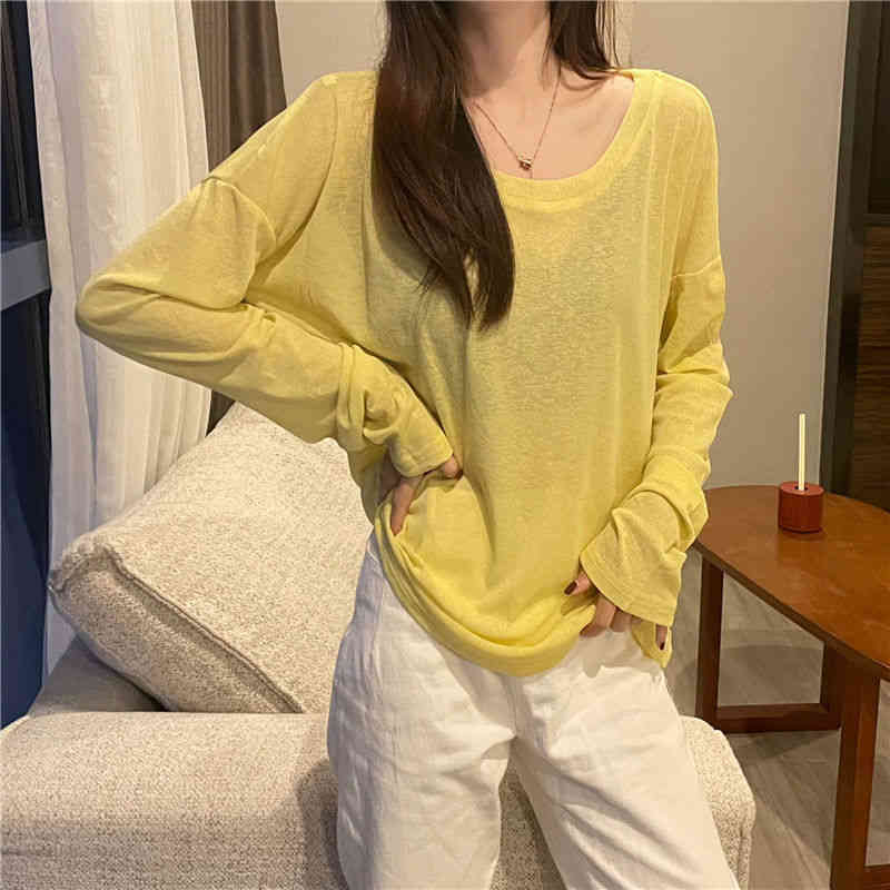 T-Shirts - 【送料無料】シアー トップス シアートップス カットソー uvカット レディース 長袖 シースルー ロング tシャツ ロンt ゆったり 体型カバー 重ね着 無地 薄手