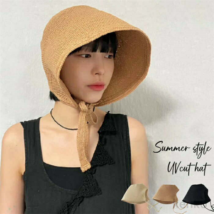 【送料無料】リボン 麦わら帽子 レディース 春 夏 帽子 折りたたみ UV 収納 ひも つば広 UVカット ストローハット 紐 ハット バケットハット 麦わら ペーパーハット 蒸れない