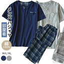 【送料無料】メンズ 夏用 半袖 綿100% ルームウェア 上下 セット Vネック 春 夏 紳士 男物 男性用 父の日 敬老の日 ギフト プレゼント 入院 介護 男性用 大きいサイズ M