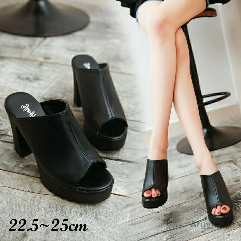 【送料無料】ミュール厚底 サンダル 韓国風 おしゃれ 黒 サンダル 靴 夏 サンダル アウトドア おしゃれ カジュアル 美脚 ファッション