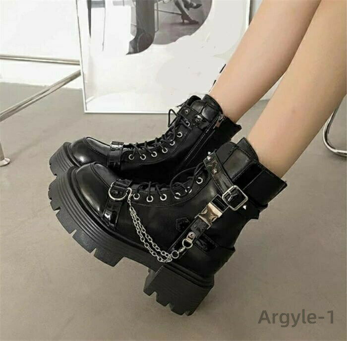 【送料無料】レディース レースアップ ショートブーツ エンジニアブーツ 厚底ブーツ おしゃれ シューズ 秋冬 美脚 靴 痛くない 卒業式