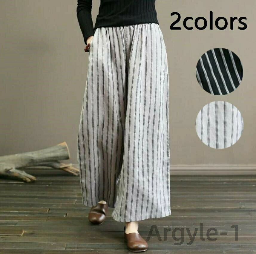 樂天商城 - 【送料無料】パンツ ワイドパンツ スカーチョ ストライプ柄 バギーパンツ ガウチョパンツ フレアパンツ 体型カバー 春 夏 秋 ロング