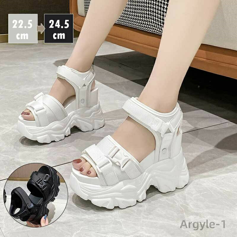 【送料無料】厚底サンダル スリッパ レディース サンダル 厚底 インヒールス サンダル 9cmヒール 光沢感 夏 ベルクロ レディース 広幅