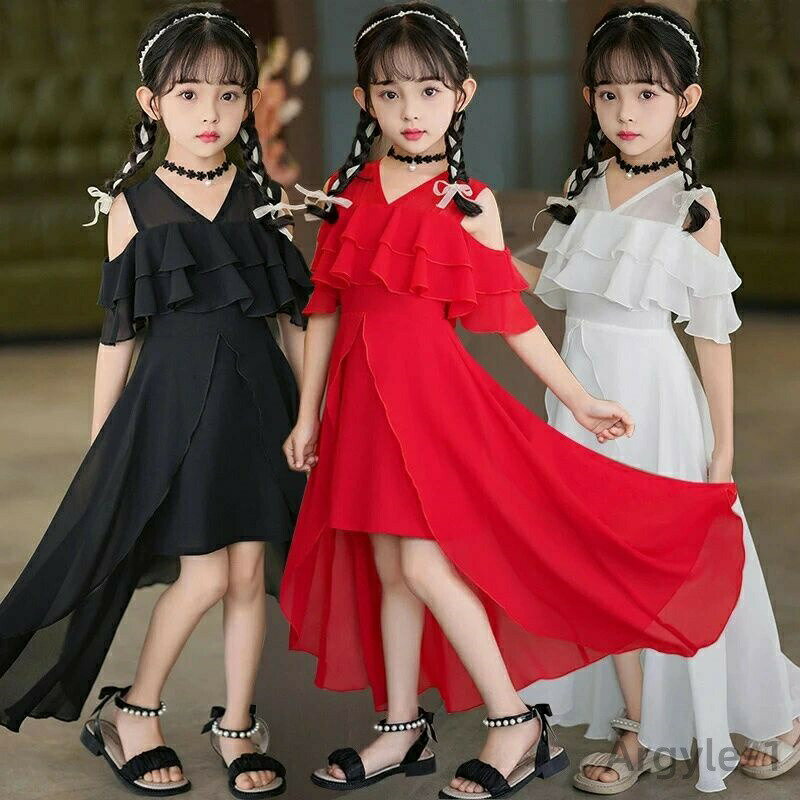 乐天商城 - 【送料無料】子供 ワンピース 半袖ワンピース 子どもドレス ピアノ 発表会 ドレス 夏着 韓国 子供服 オフショルダー ワンピース 結婚式
