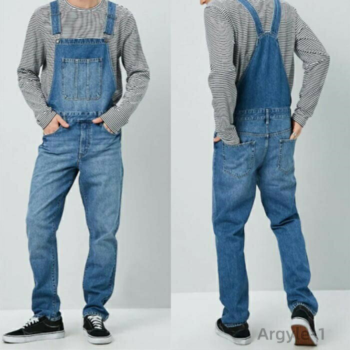 【送料無料】男性/メンズ サロペット オーバーオール 大人カジュアル デニムパンツ ナチュラル ゆった..