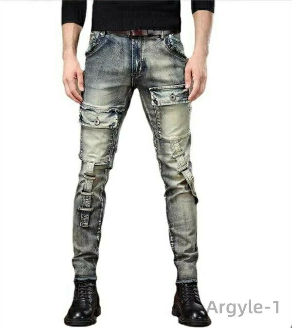 【送料無料】メンズ デニムパンツ ジーパン ジーンズ カーゴパンツ ボトムス 長ズボン 作業ズボン ワークデニム ジョガーパンツ