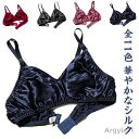 【送料無料】シルク ノンワイヤーブラジャー 単品 下着 レディース シルクストレッチサテン サテン ブラジャー ブラレット 女性