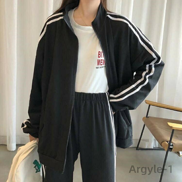 【送料無料】運動着 ジャージ レディース スポーツウェア 春 秋 ジャケット 2点セット ジップアップ 上下セット 上下 2本ライン 長ズボン