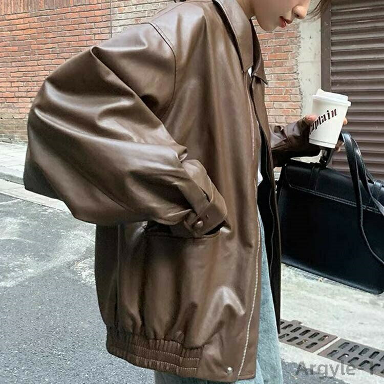 【送料無料】レザージャケット レディース ブルゾン フェイクレザージャケット 革ジャン アウター ライダースジャケット ゆったり