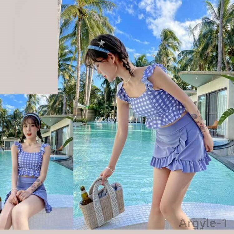 【送料無料】可愛い 小胸 セパレート 体型カバー みずぎ 体型カバー タンキニ水着 フリル レディース タンキニ かわいい パッド付き