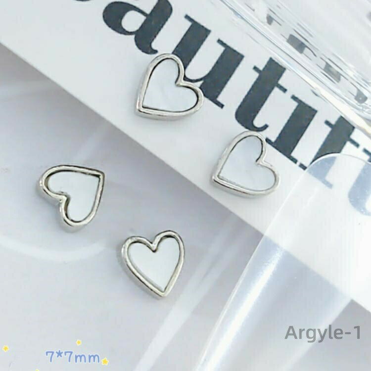 【送料無料】ハート ネイル メタル ニュアンス 立体 メタリック ネイルパーツ ゴールド シルバー セルフネイル 2