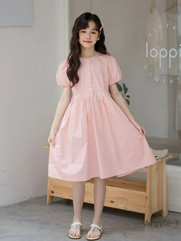 Short Sleeves - 【送料無料】キッズ ワンピース 夏 女の子 ワンピース 120 半袖 ピンク 親子 子供服 女の子 ワンピース 夏服 可愛い 大きいサイズ