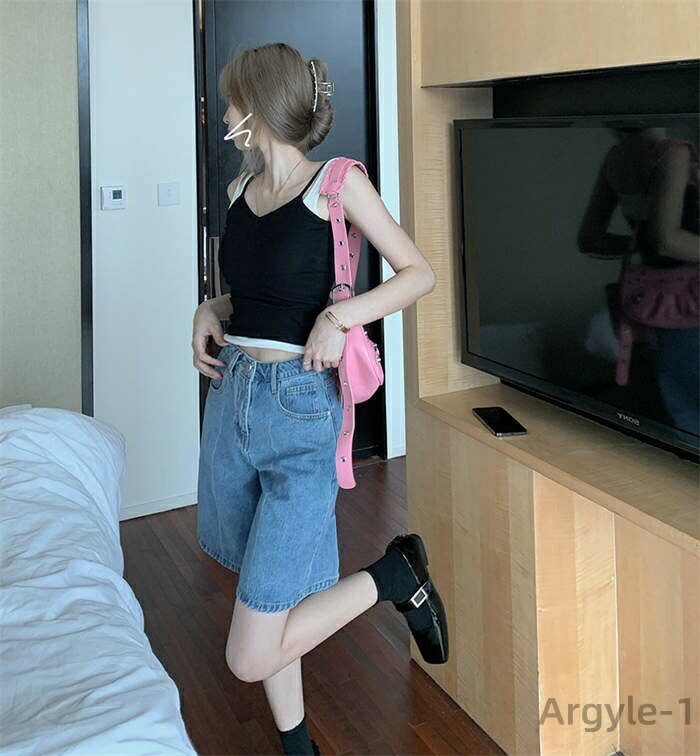 【送料無料】デニム ハーフパンツ レディース 夏 パンツ ズボン デニムパンツ ショート丈 バック スリット 薄手 大人 きれいめ ボトムス 楽ちん