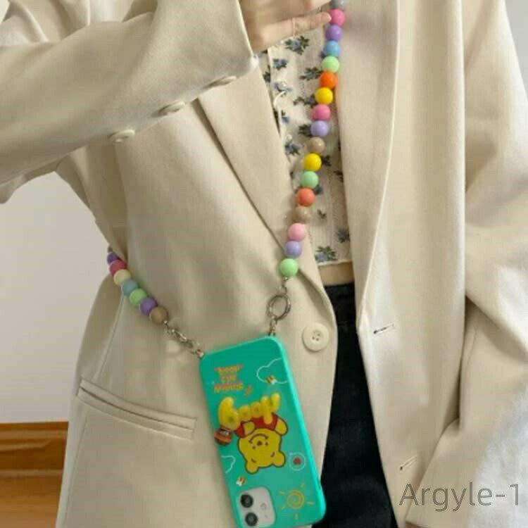 【送料無料】持ち手 ストラップ ショルダー ポーチ 手作り 全6色 ビーズ マホス ショルダー チェーン バッグ 携帯 パール ストラップ