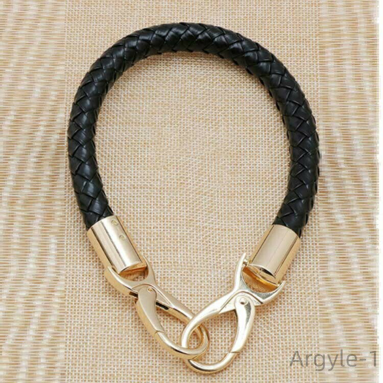 【送料無料】カバンバッグハンドル 鞄 付け替え ストラップ 修理用 金具付き 着脱式 40cm PU革 交換用 取っ手 2個 ナスカン付き 持ち手