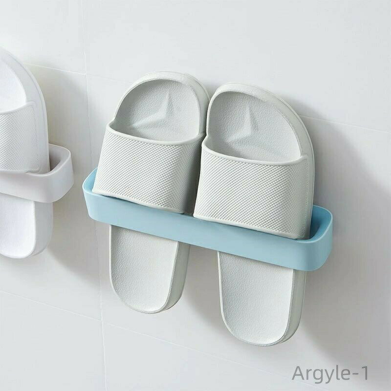 【送料無料】【2点セット】スリッパラック サンダル収納 穴開け不要 壁掛け式 粘着式 プラスチック 積み重ね可能 壁面に傷つかない