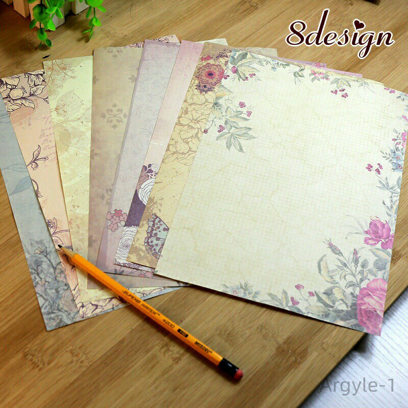 Letter Paper - 【送料無料】おしゃれ メモ用紙 大人っぽい 便せん かわいい 花 花柄 レター用紙 文具 レターペーパー イラスト 便箋 ステーショナリー